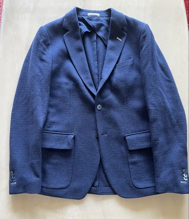 GANT Rugger Sakko Herren, Gr. 48, blau meliert, Winterwolle
