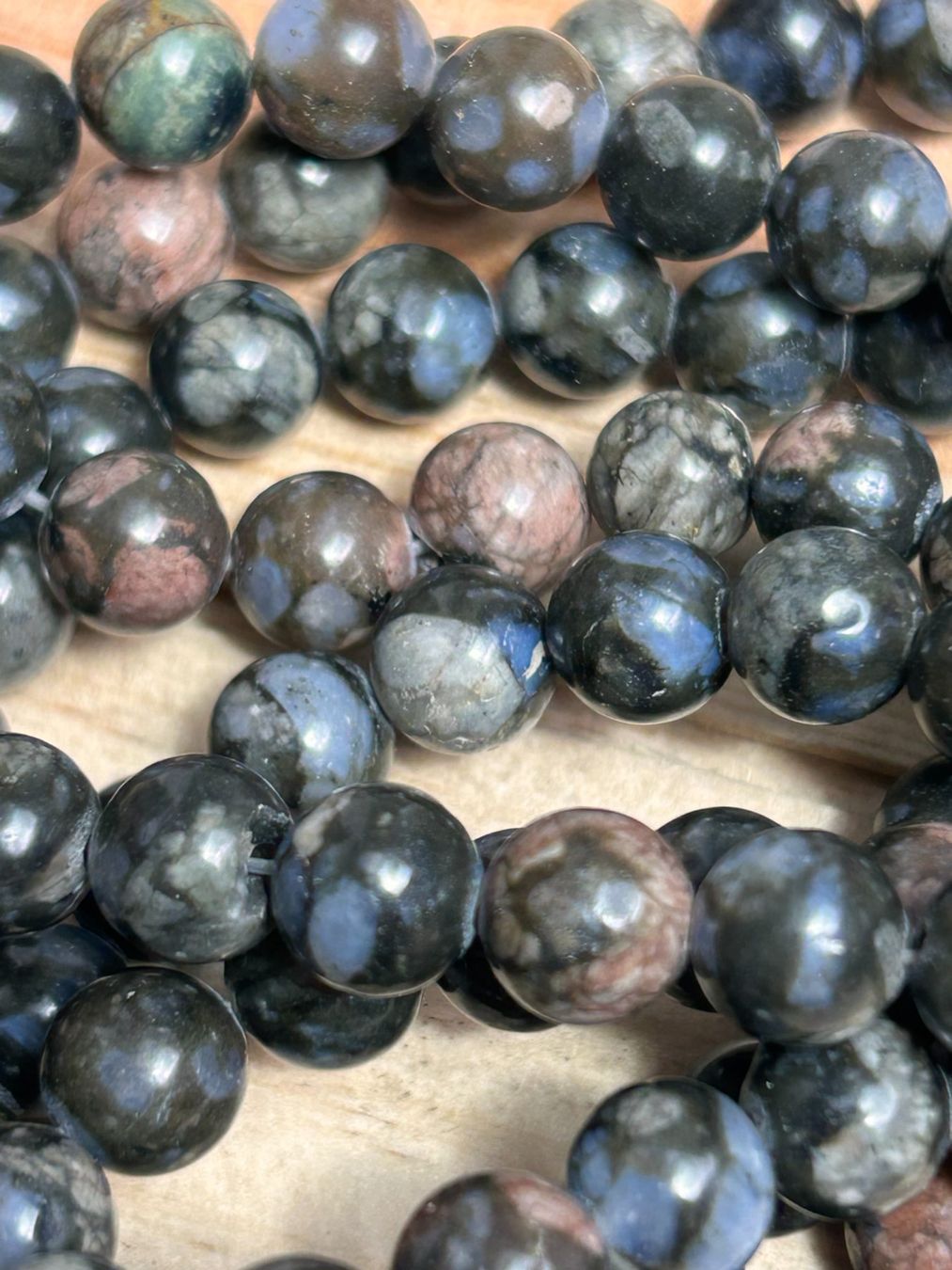 Pietre preziose: Abverkauf!!! Strang echte Glaucophane Kugeln 8 mm – Nuovo e nell'imballaggio originale da Niederrohrdorf venduto da Ytobi 1