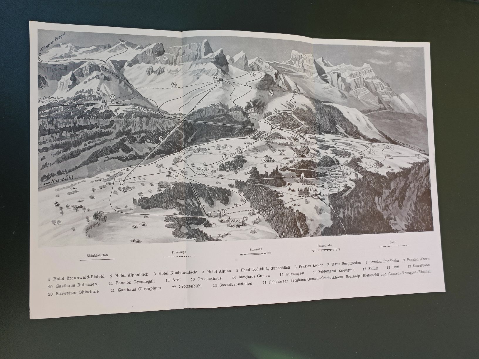 Documenti: Alter Prospekt / Sessel Bahn Braunwald - Gumen ca. 1930 – Usato da Brugg AG venduto da Ente015 1