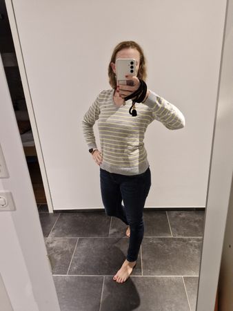 Tommy Hilfiger Damenpullover Gr. M gestreift V-Ausschnitt