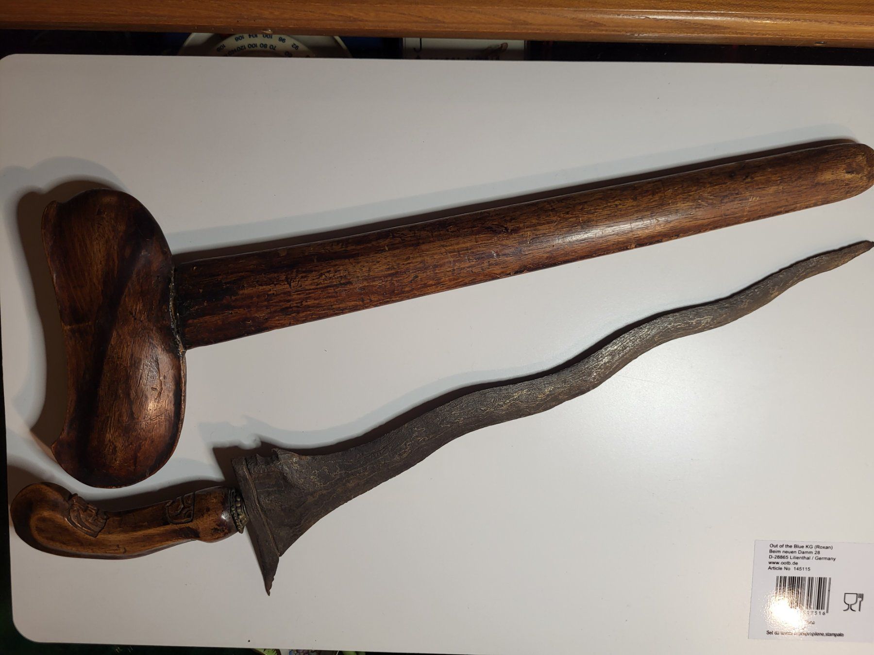 Posate: Indonesisch java kris dolch messer antik damast damaszener – Usato da Turbenthal venduto da kai_6277