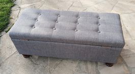 Banc coffre capitonné tissu