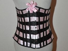 Corsage Unterbrust rosa/schwarz *NEU* L