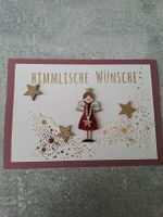 Weihnachtskarte Engel Motiv Goldsterne, Himmlische Wünsche