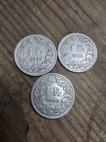 3 Schweizer 1 Franken Münzen Jahrgang 1900 gebraucht