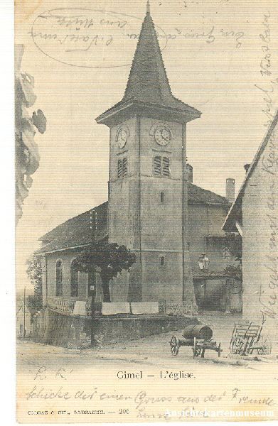 Cartoline postali: Gimel - L'église + 1906 – Usato da Emmenbrücke venduto da teestube