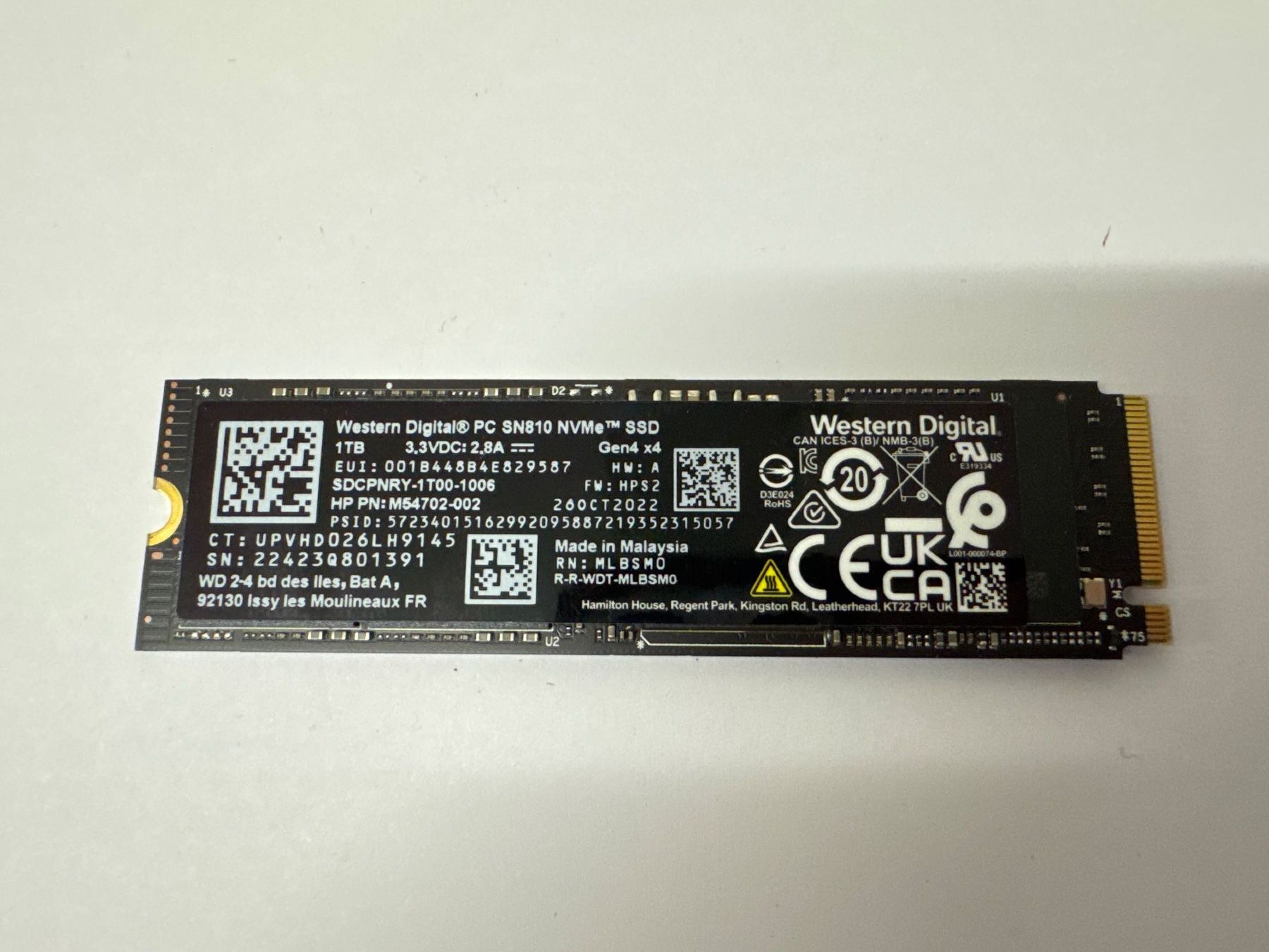 Samsung Harddisks: 1 TB NVMe M2 Western Digital – Gebraucht aus Volketswil von fis_shx9