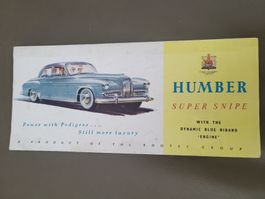 Prospekt Humber Super Snipe Rootes Group Automobil