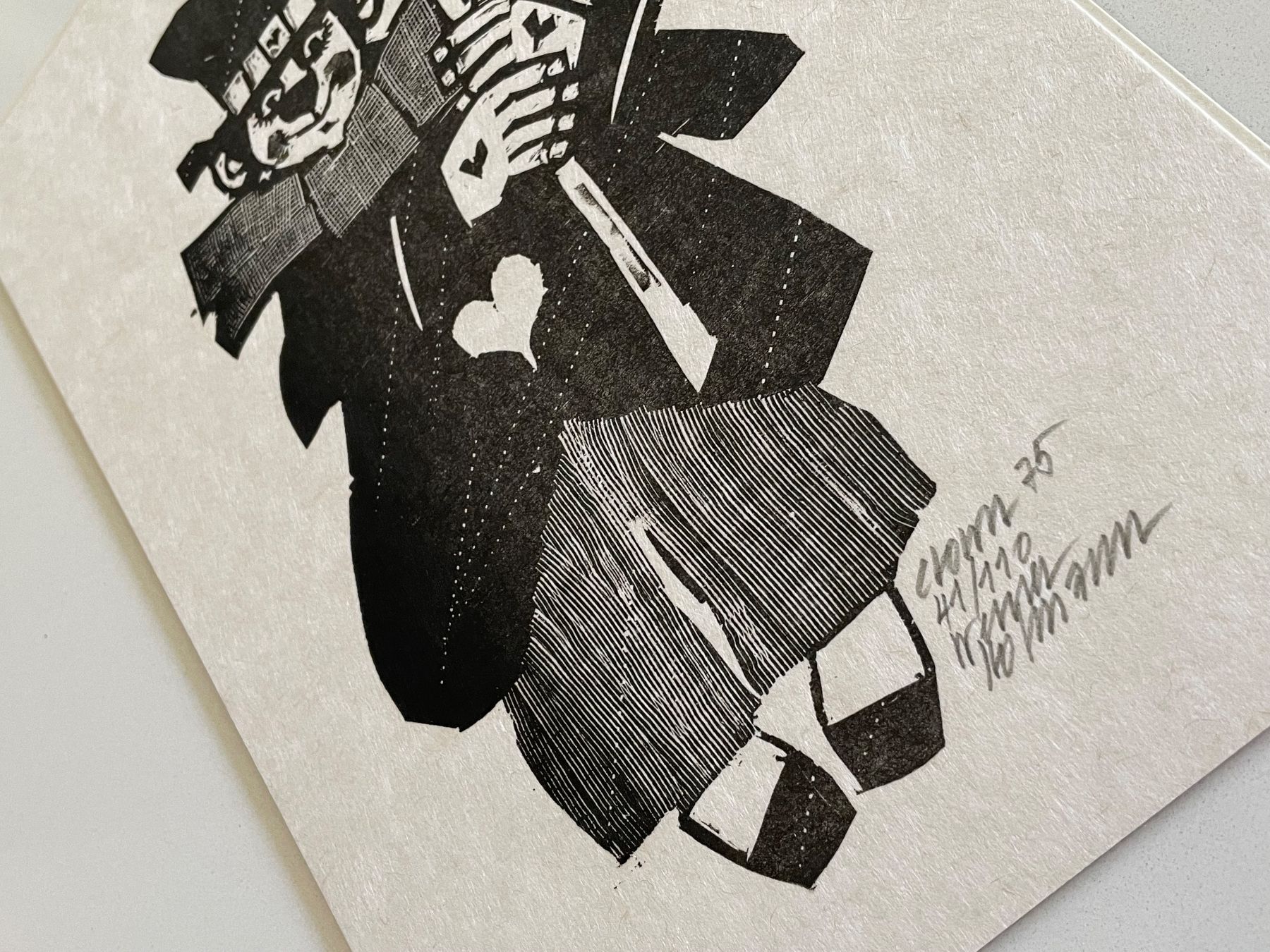 Xilografie: Werner Hofmann Holzschnittdruck - Clown 75 – Usato da Zürich venduto da plumita 1
