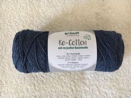 Re-Cotton Gründl Garn 100g~150m NS.4-5 jeans 2 stricken häke