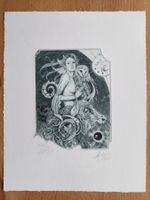 Exlibris Günter Hujber - Original Radierung Erotik signiert