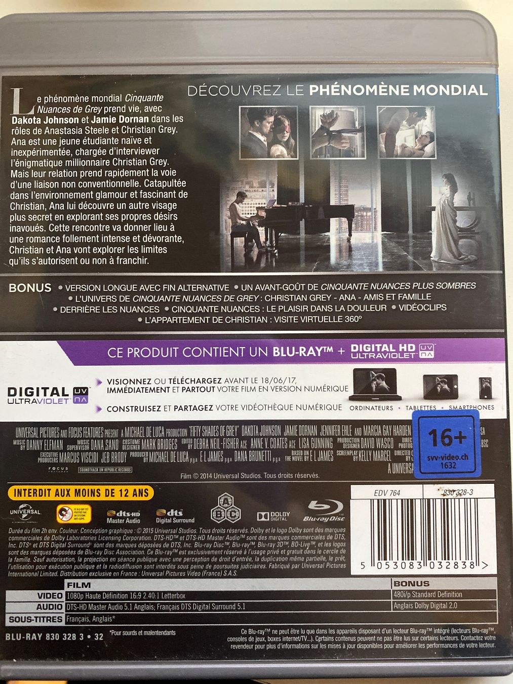 Tutti i DVDs: CINQUANTE NUANCES DE GREY - VERSION LONGUE - bluray – Usato da Le Brassus venduto da cinema13 1