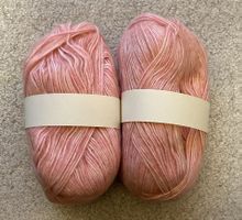 400 g rosa-weiss-meliertes Bambusfaser-Mischgarn