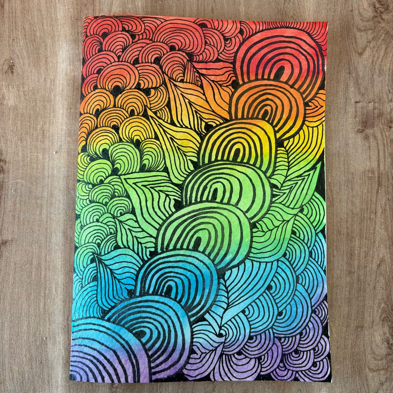 Cartoline: Handgemalte Karte mit Regenbogenfarben / Unikat – Nuovo e nell'imballaggio originale da Baar venduto da Schreibseele