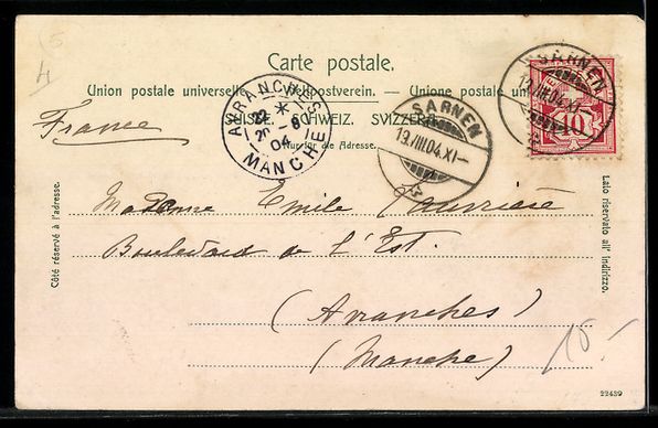 Cartoline postali: AK Sarnen, Ortsansicht mit Bergpanorama – Usato da Berlin venduto da bartko-reher 1