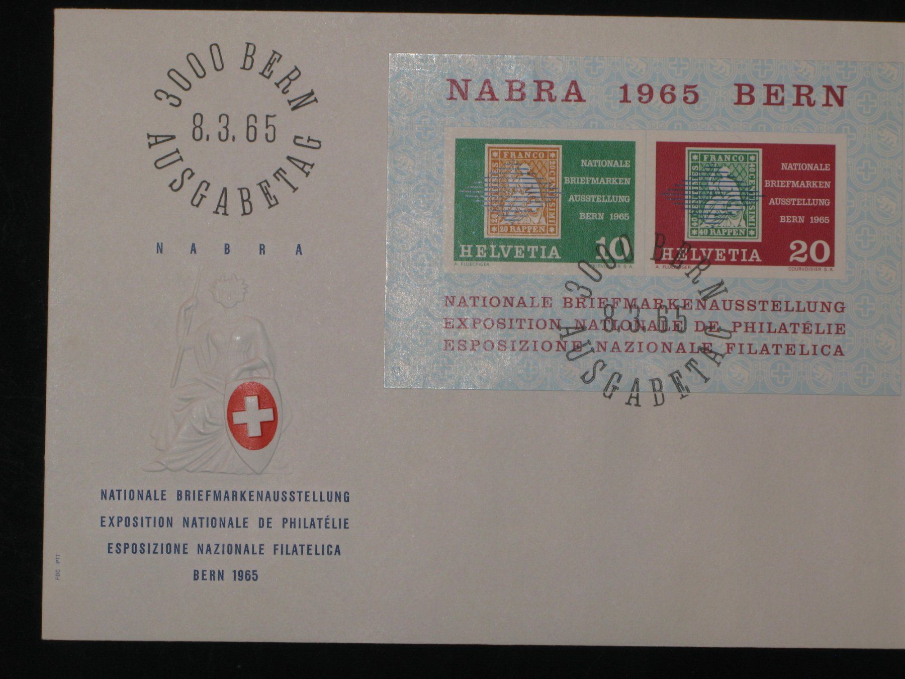 Tutti i francobolli: W43 NABRA  Bern 1965 FDC 08.03.65 – Usato da Riken AG venduto da HEROWE