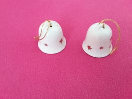 2x Weihnachtsglocken Porzellan Glocken Deko Weihnachten🎄...