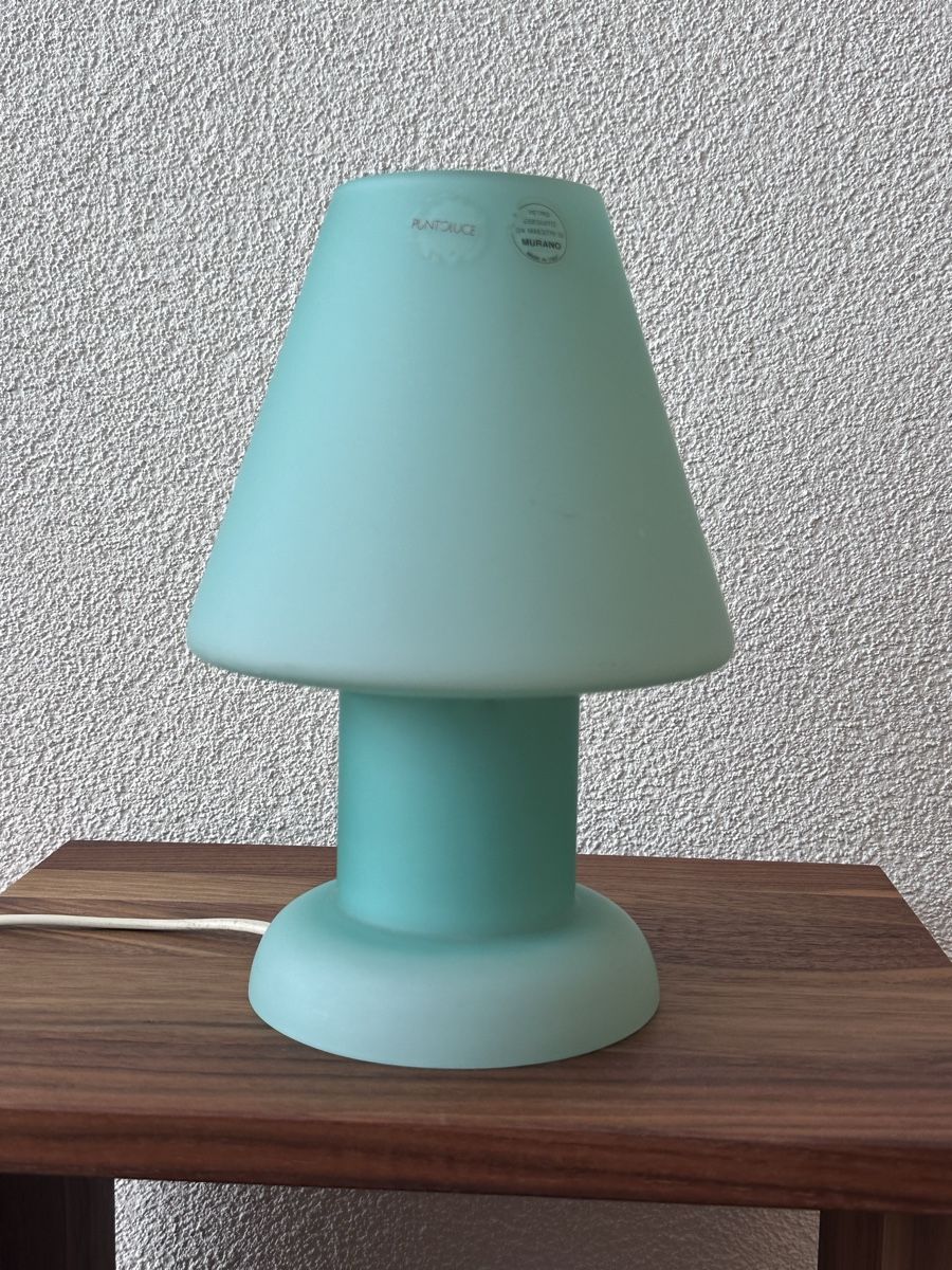 Murano Lampen: Murano Puntoluce Lamp - Turquoise Table Lamp – Gebraucht aus Zürich von Ddechkovd 1