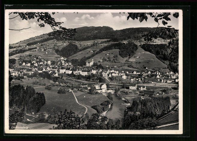 Cartoline postali: AK Lichtensteig, Panorama des Ortes – Usato da Berlin venduto da bartko-reher