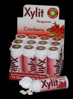 24 x Xylit Kaugummi CRANBERRY - 100% Birkenzucker Xylit