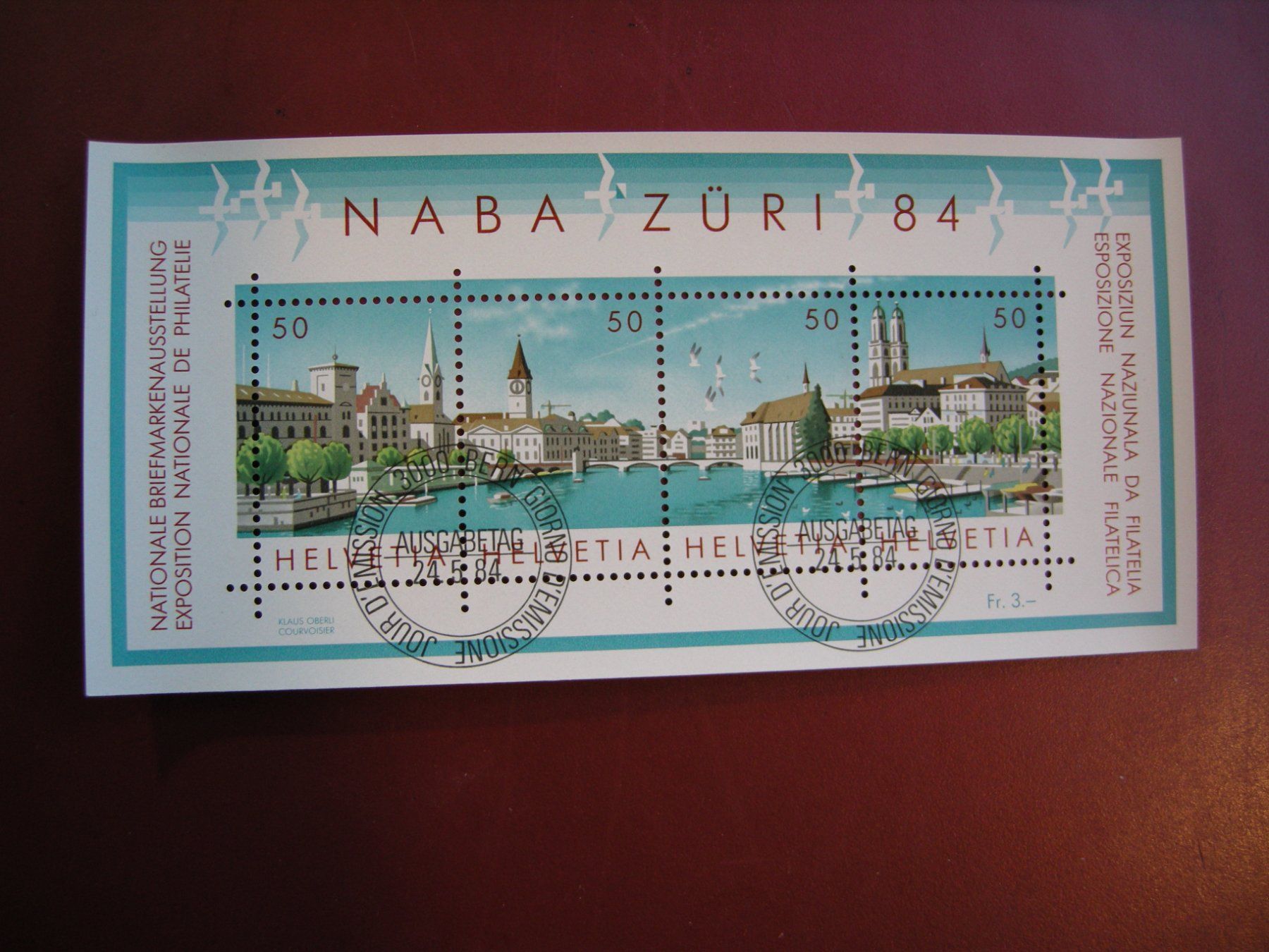 Tous les timbres: 1984, 2 KLEINBOGEN POSTFRISCH + ERSTTAG, NABA ZÜRICH – D'occasion à Eschenbach SG par eDaisy 1