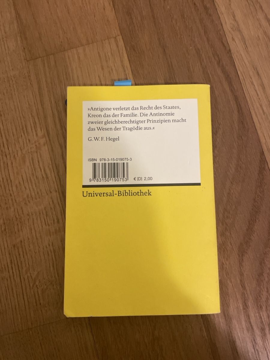 Libri: Sophokles- Antigone – Usato da Cham venduto da livvv 1