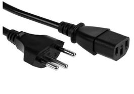 Netzkabel 220V Schweiz T12 auf C13, 1.8m Kaltgerätekabel
