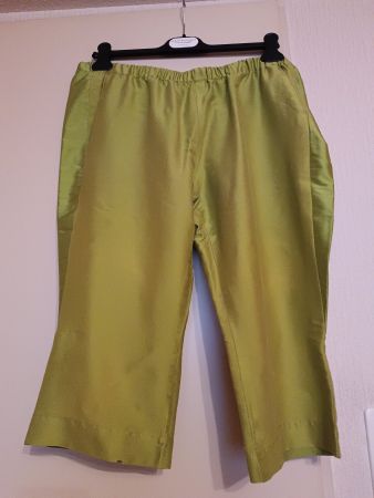 Seidenhose Capri Damen Grün