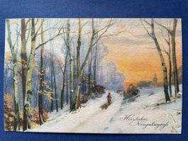 Alte Ansichtskarte Winterlandschaft, Künstler 1925