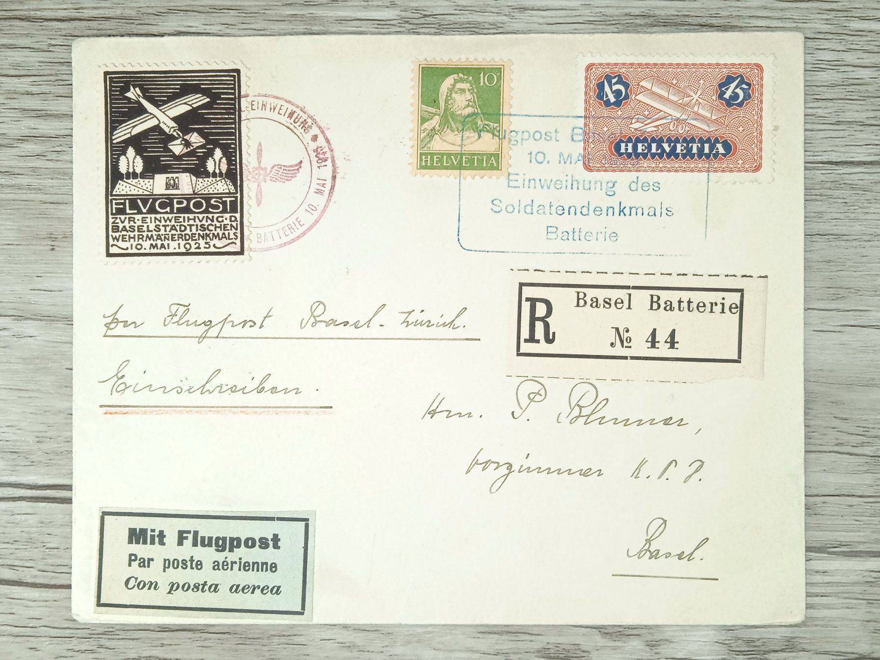 Tutti i francobolli: TR104 Enveloppe + Timbre Suisse 1925 – Usato da Cousset venduto da Patrick_Collections