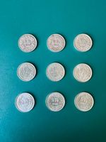 Schweizer 50 rp. Silber 9 stk. 1948-1967