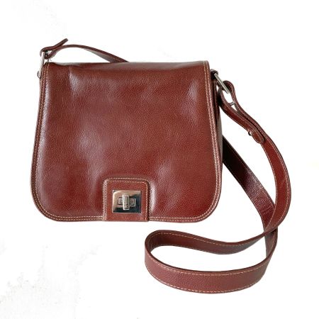Tasche Umhängetasche Leder braun VINTAGE 1980s