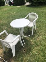 Gartentisch Rund Weiss Metall Tischset 2 Stühle Kunststoff w