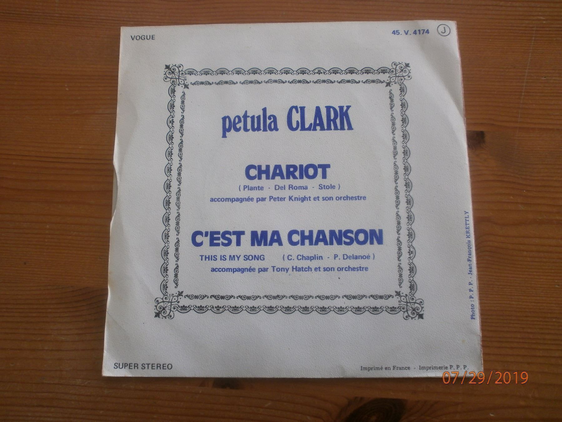 Schallplatten: Petula Clark "Chariot" 1972 – Gebraucht aus Sempach von Allmusic 1