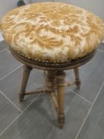 Tabouret ancien bois et tissu 🪑 vintage