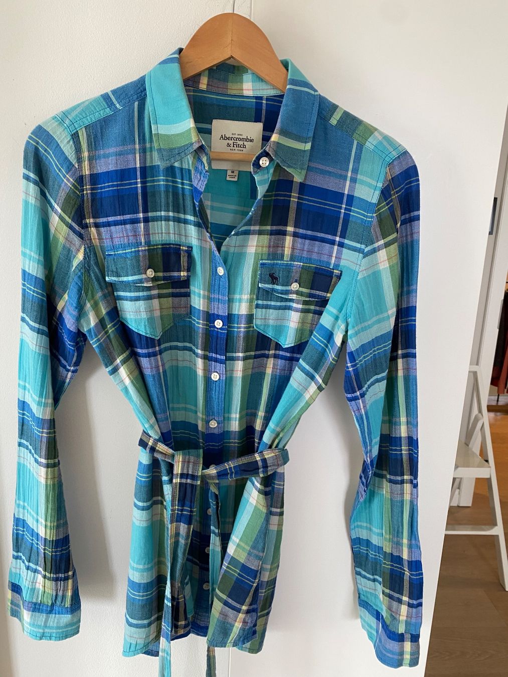 Abercrombie Camicette: Kariertes Hemd, türkis/blau – Nuovo (secondo la descrizione) da Oberrieden venduto da mar_8vmz 9