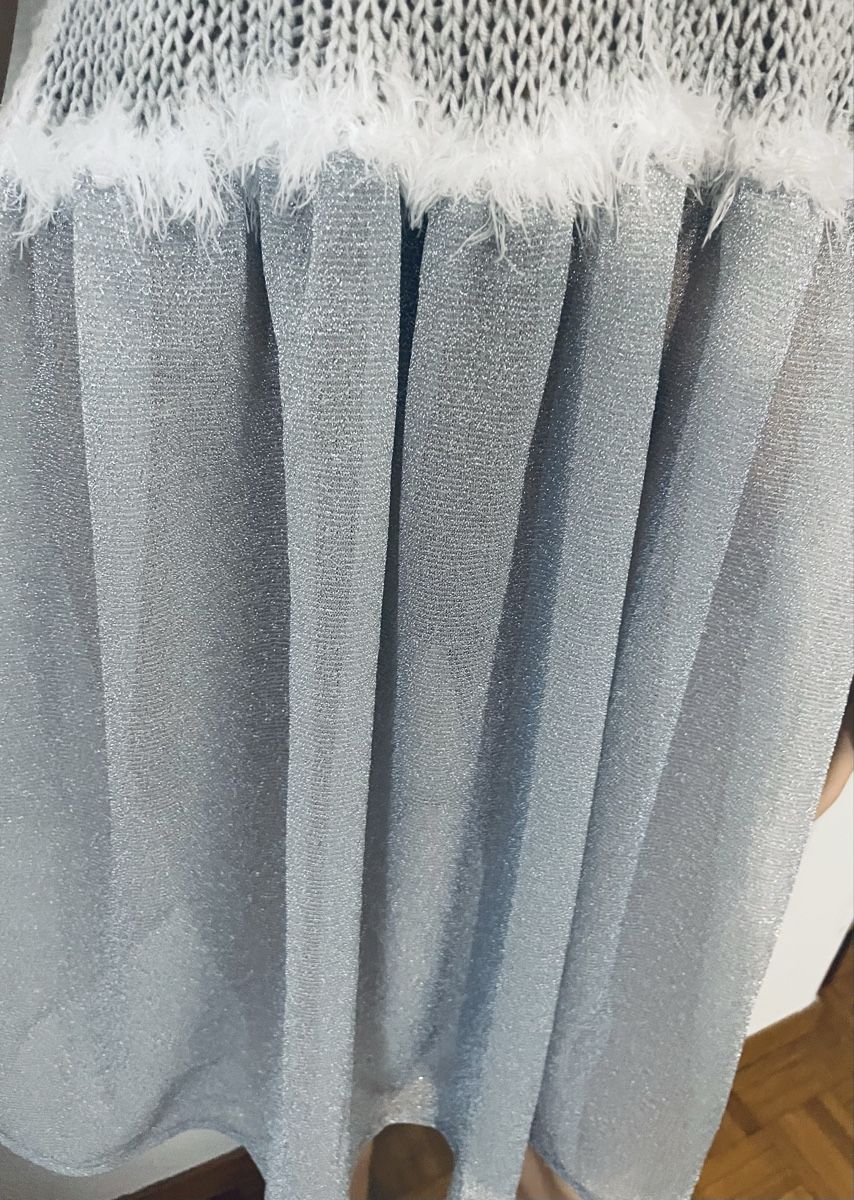 Vestiti:  Kleid Grösse M Silber Strick Glitzer – Nuovo e nell'imballaggio originale da Au ZH venduto da Jaggy4 4