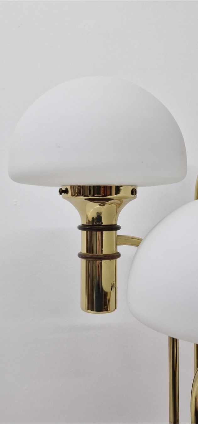 Lampade: 3-Leuchten Stehlampe aus Messing & Opalglas    – Usato da ZÜRICH venduto da Arte-24 6