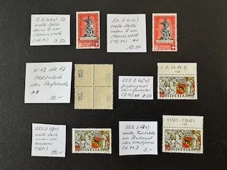 Tous les timbres: 6 ABARTEN Schweiz, postfrisch/gestempelt – D'occasion à Stallikon par HILDECH1