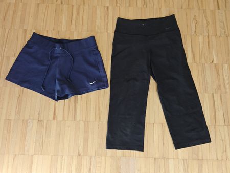 Nike Sportset Shorts und Caprihose schwarz blau Grösse S