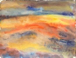 Karl Weber. Landschaft. Aquarell auf Papier.