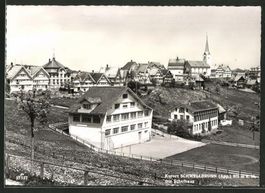 Schwellbrunn, Schulhaus, gelaufen 1966