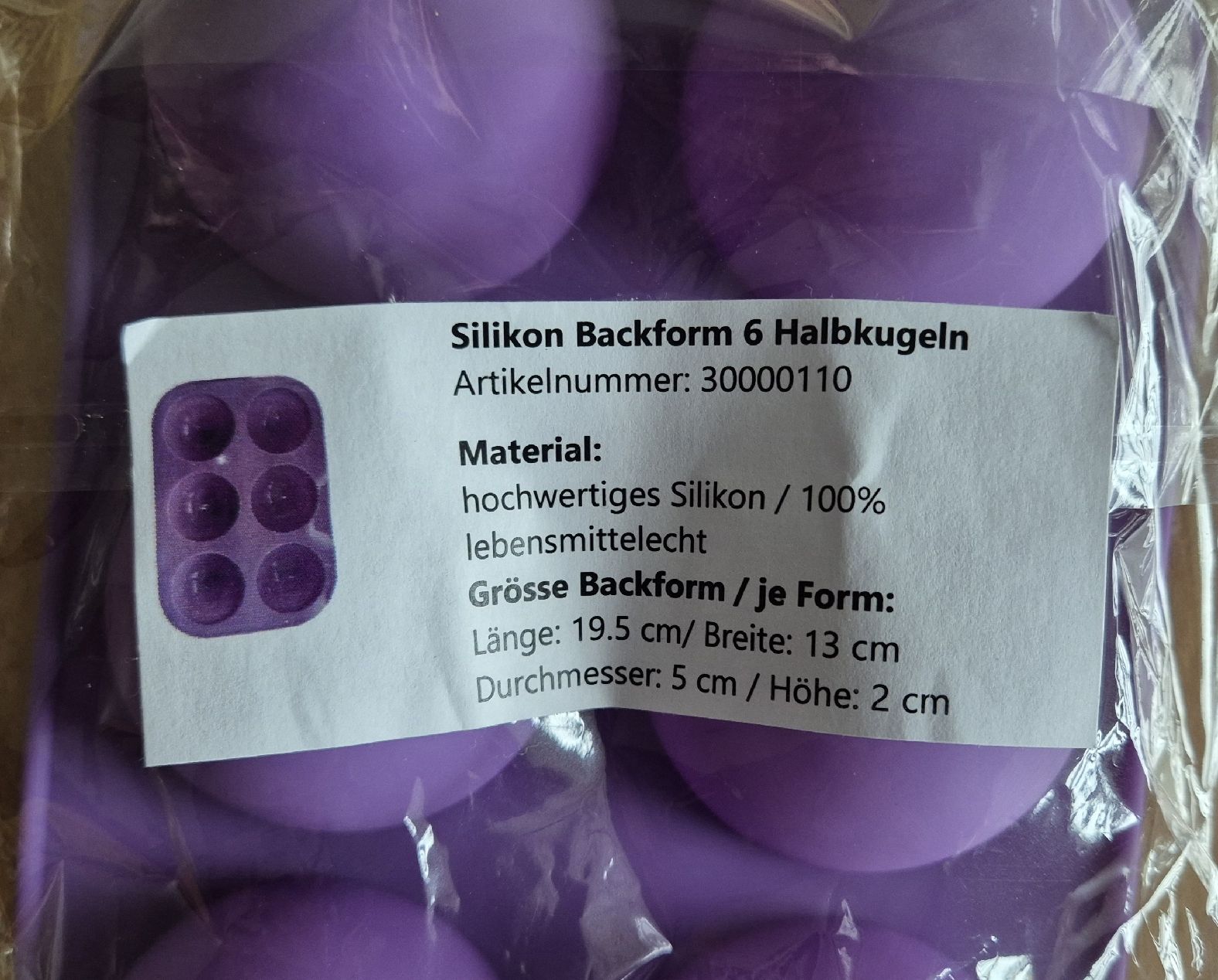 Teglie da forno: Silikon Backform 6 Halbkugeln, neu OVP – Nuovo e nell'imballaggio originale da Illnau venduto da Bab58blau 2