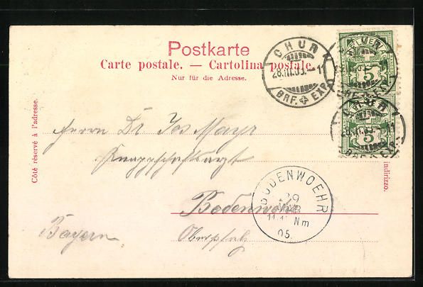 Cartoline postali: AK Chur, Oberthor, 1905 – Usato da Berlin venduto da bartko-reher 1