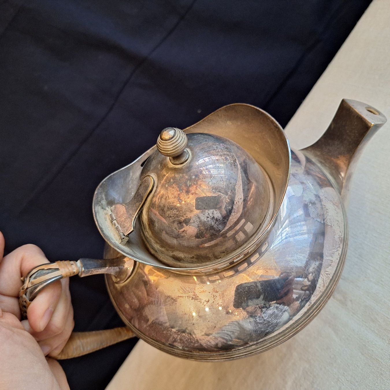 Teiere: Argentor Jugendstil Kanne, spezieller Griff – Usato da Winterthur venduto da Goldpipau 6