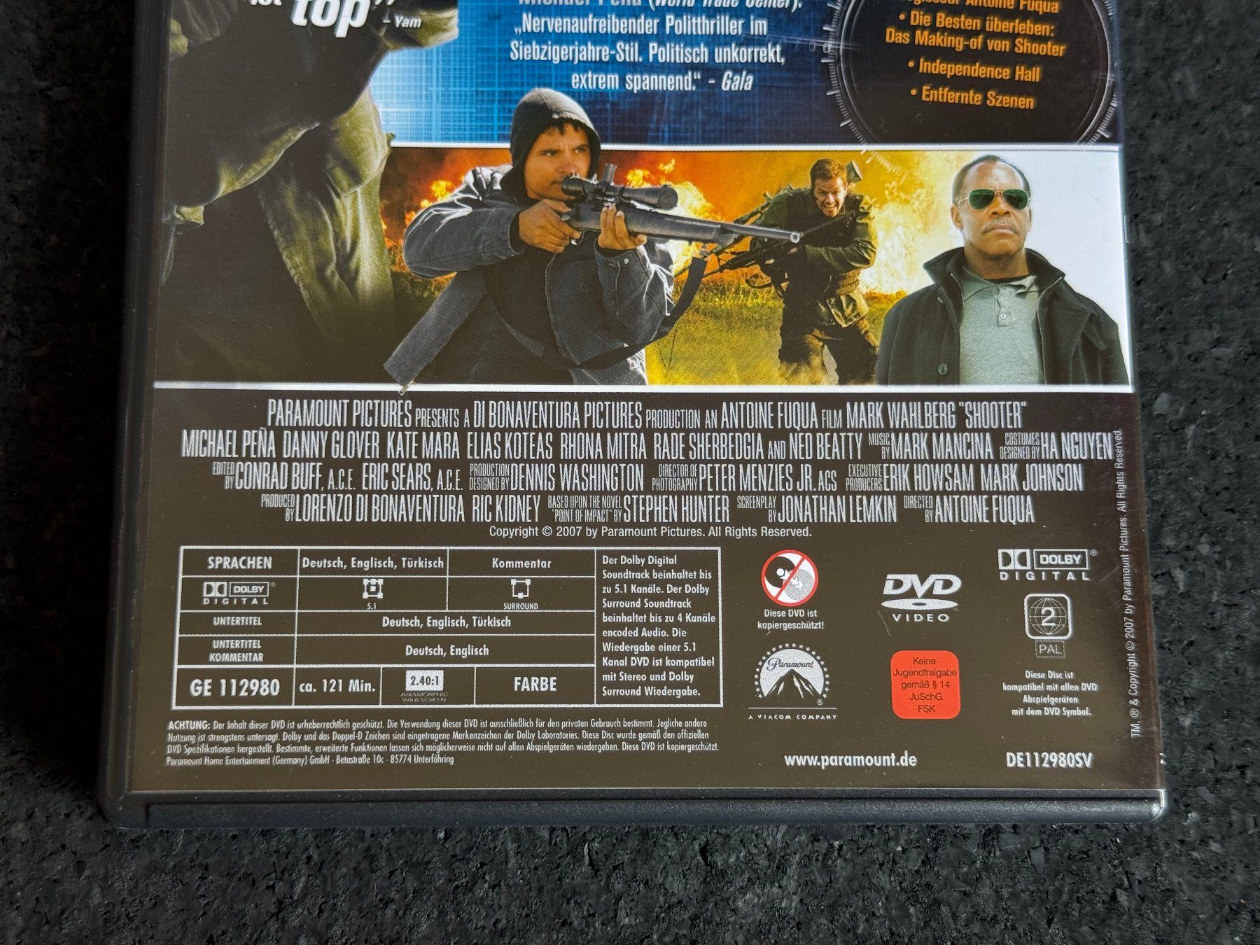 Tous les DVDs: SHOOTER DVD DE/EN/TK Mark Wahlberg – D'occasion à Fribourg par tschjoly 3