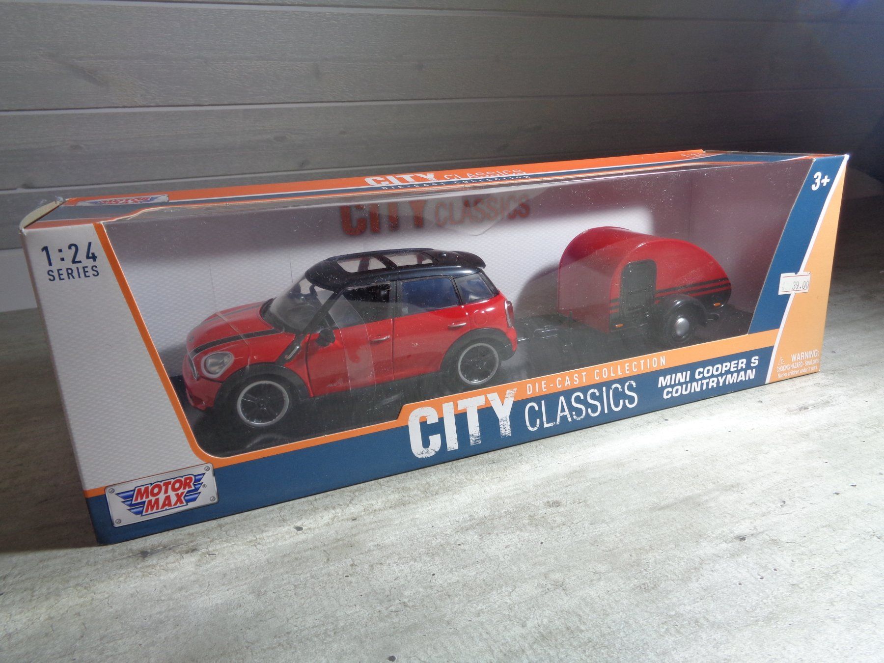 Cooper Modellini d'auto: Motor Max 1:24 Mini Cooper S et remorque – Nuovo e nell'imballaggio originale da Reconvilier venduto da rallycar