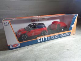 Motor Max 1:24 Mini Cooper S et remorque