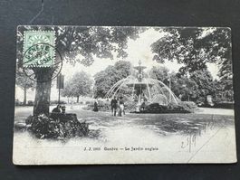 Postkarte Genf Jardin anglais 1905 (P47)