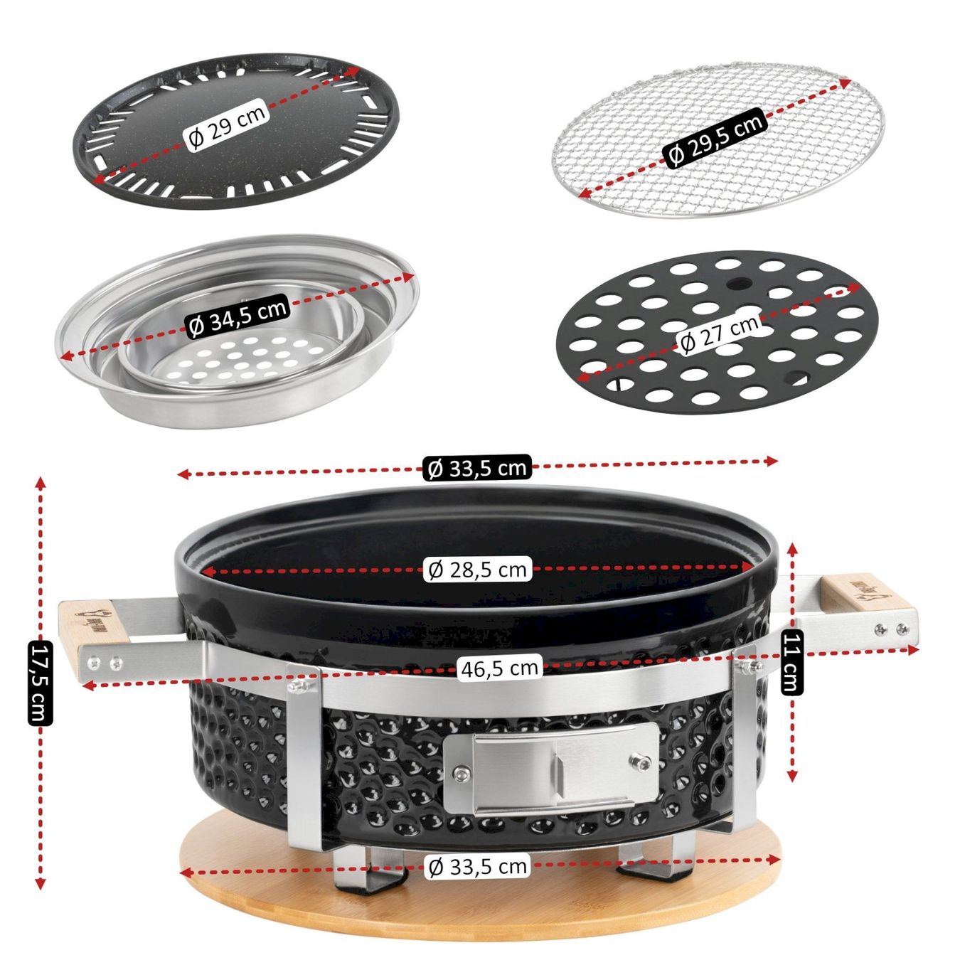 Grills: Keramik Holzkohletischgrill+Grillplatte – Neu und originalverpackt aus Bottighofen von zaap 3